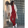image:imageEkouaer Womens Pajamas Set Long Sleeve Loungewear Soft Lounge Set Joggers with PocketsRed and Black Plaid