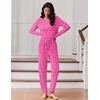 image:imageEkouaer Womens Pajamas Set Long Sleeve Loungewear Soft Lounge Set Joggers with PocketsRose Leopard