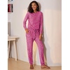image:imageEkouaer Womens Pajamas Set Long Sleeve Loungewear Soft Lounge Set Joggers with PocketsRose Red