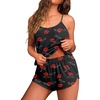 image:imageEkouaer Womens Cami Pajama Sets Soft Shorts Lingerie Set Camisole 2 Piece Cami Shorts Pj NightwearRed Lips