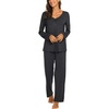 image:imageEkouaer Womens Pajama Sets 2 Piece Lounge Set Fall Winter Pajamas Long Sleeve Pjs Top and Pants Soft Pj Sets Loose SleepwearDark Gray