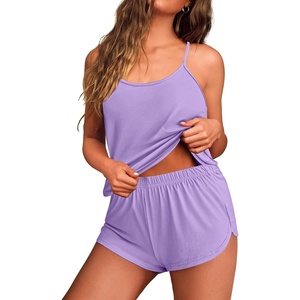 image:imageEkouaer Womens Cami Pajama Sets Soft Shorts Lingerie Set Camisole 2 Piece Cami Shorts Pj NightwearPurple