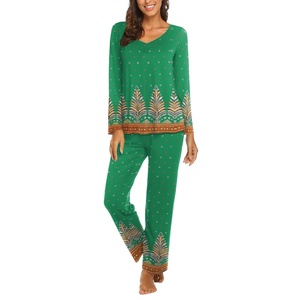 image:imageEkouaer Womens Pajama Sets 2 Piece Lounge Set Fall Winter Pajamas Long Sleeve Pjs Top and Pants Soft Pj Sets Loose SleepwearEthnic Feather Circle