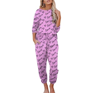 image:imageEkouaer Womens Pajamas Set Long Sleeve Loungewear Soft Lounge Set Joggers with PocketsLove
