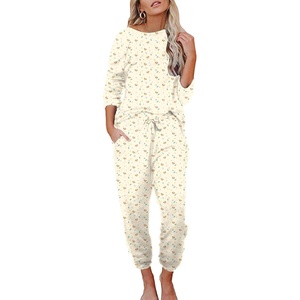 image:imageEkouaer Womens Pajamas Set Long Sleeve Loungewear Soft Lounge Set Joggers with PocketsTeddy