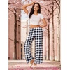 image:imageEkouaer 2 Pack Women Pajama Pants Soft Casual Pajama Bottoms Comfy Wide Leg Sleep Pants Pj Bottoms with PocketsBlackblack White Plaid