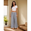 image:imageEkouaer 2 Pack Women Pajama Pants Soft Casual Pajama Bottoms Comfy Wide Leg Sleep Pants Pj Bottoms with PocketsRed Black Plaidblack White Plaid