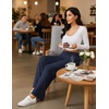 image:imageEkouaer 2 Pack Women Pajama Pants Soft Casual Pajama Bottoms Comfy Wide Leg Sleep Pants Pj Bottoms with PocketsWine Rednavy