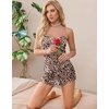 image:imageEkouaer 2 Pack Womens Cami Pajama Sets Cute Print Tank Top Pjs and Shorts Camisole Lounge SetBlackleopard
