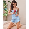 image:imageEkouaer 2 Pack Womens Cami Pajama Sets Cute Print Tank Top Pjs and Shorts Camisole Lounge SetBlue Starpink Heart