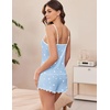 image:imageEkouaer 2 Pack Womens Cami Pajama Sets Cute Print Tank Top Pjs and Shorts Camisole Lounge SetBlue Starpink Heart