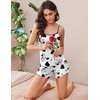image:imageEkouaer 2 Pack Womens Cami Pajama Sets Cute Print Tank Top Pjs and Shorts Camisole Lounge SetDairy Cowblue Clouds