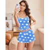 image:imageEkouaer 2 Pack Womens Cami Pajama Sets Cute Print Tank Top Pjs and Shorts Camisole Lounge SetDairy Cowblue Clouds