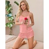 image:imageEkouaer 2 Pack Womens Cami Pajama Sets Cute Print Tank Top Pjs and Shorts Camisole Lounge SetGreypink