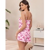 image:imageEkouaer 2 Pack Womens Cami Pajama Sets Cute Print Tank Top Pjs and Shorts Camisole Lounge SetPink Bowwhite Brush Heart