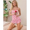 image:imageEkouaer 2 Pack Womens Cami Pajama Sets Cute Print Tank Top Pjs and Shorts Camisole Lounge SetPink Cherrywhite Strawberry