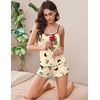 image:imageEkouaer 2 Pack Womens Cami Pajama Sets Cute Print Tank Top Pjs and Shorts Camisole Lounge SetYellow Butterflyflamingo