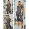 image:imageEkouaer 2 Pack Womens Capri Pajama Sets Short Sleeve TwoPiece Pjs V Neck Tops amp Pants Printed Lounge Sets S3XLGp2
