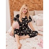image:imageEkouaer 2 Pack Womens Capri Pajama Sets Short Sleeve TwoPiece Pjs V Neck Tops amp Pants Printed Lounge Sets S3XLGp20