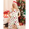 image:imageEkouaer 2 Pack Womens Capri Pajama Sets Short Sleeve TwoPiece Pjs V Neck Tops amp Pants Printed Lounge Sets S3XLGp20