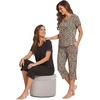 image:imageEkouaer 2 Pack Womens Capri Pajama Sets Short Sleeve TwoPiece Pjs V Neck Tops amp Pants Printed Lounge Sets S3XLGp7