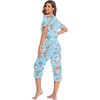 image:imageEkouaer 2 Pack Womens Capri Pajama Sets Short Sleeve TwoPiece Pjs V Neck Tops amp Pants Printed Lounge Sets S3XLGp8