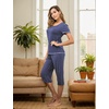 image:imageEkouaer 2 Pack Womens Capri Pajama Sets Short Sleeve TwoPiece Pjs V Neck Tops amp Pants Printed Lounge Sets S3XLGp9