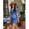 image:imageEkouaer 2 Pack Womens Pajama Sets Short Sleeve Top with Shorts Soft Comfy Loungewear Sleepwear SXXLTie Dye Pink BlueTie Dye Blue