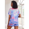 image:imageEkouaer 2 Pack Womens Pajama Sets Short Sleeve Top with Shorts Soft Comfy Loungewear Sleepwear SXXLTie Dye RainbowBlue Sky