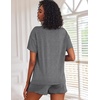 image:imageEkouaer 2 Pack Womens Pajama Sets Short Sleeve Top with Shorts Soft Comfy Loungewear Sleepwear SXXLWhite LeopardGray