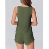 image:imageEkouaer 2 Pieces Womens Tank Top Pajamas Set Soft Sleepwear Sleeveless Cami and Shorts Summer Loungewear Pjs SetArmy Green