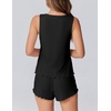 image:imageEkouaer 2 Pieces Womens Tank Top Pajamas Set Soft Sleepwear Sleeveless Cami and Shorts Summer Loungewear Pjs SetBlack