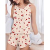 image:imageEkouaer 2 Pieces Womens Tank Top Pajamas Set Soft Sleepwear Sleeveless Cami and Shorts Summer Loungewear Pjs SetCute Cherry