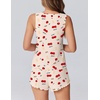 image:imageEkouaer 2 Pieces Womens Tank Top Pajamas Set Soft Sleepwear Sleeveless Cami and Shorts Summer Loungewear Pjs SetCute Cherry