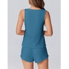 image:imageEkouaer 2 Pieces Womens Tank Top Pajamas Set Soft Sleepwear Sleeveless Cami and Shorts Summer Loungewear Pjs SetLake Blue