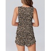image:imageEkouaer 2 Pieces Womens Tank Top Pajamas Set Soft Sleepwear Sleeveless Cami and Shorts Summer Loungewear Pjs SetLeopard