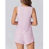 image:imageEkouaer 2 Pieces Womens Tank Top Pajamas Set Soft Sleepwear Sleeveless Cami and Shorts Summer Loungewear Pjs SetPink