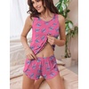 image:imageEkouaer 2 Pieces Womens Tank Top Pajamas Set Soft Sleepwear Sleeveless Cami and Shorts Summer Loungewear Pjs SetPink Green Heart