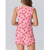 image:imageEkouaer 2 Pieces Womens Tank Top Pajamas Set Soft Sleepwear Sleeveless Cami and Shorts Summer Loungewear Pjs SetValentine Pink Leopard