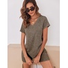 image:imageEkouaer Biker Short Sets Women 2 Piece Outfits Ribbed Pajama Short Sleeve Workout SetBrown