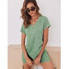 image:imageEkouaer Biker Short Sets Women 2 Piece Outfits Ribbed Pajama Short Sleeve Workout SetGreen