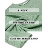 image:imageEkouaer Biker Short Sets Women 2 Piece Outfits Ribbed Pajama Short Sleeve Workout SetGreen