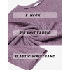 image:imageEkouaer Biker Short Sets Women 2 Piece Outfits Ribbed Pajama Short Sleeve Workout SetPurple