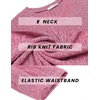 image:imageEkouaer Biker Short Sets Women 2 Piece Outfits Ribbed Pajama Short Sleeve Workout SetRose Red