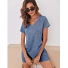 image:imageEkouaer Biker Short Sets Women 2 Piece Outfits Ribbed Pajama Short Sleeve Workout SetRoyal Blue