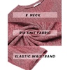 image:imageEkouaer Biker Short Sets Women 2 Piece Outfits Ribbed Pajama Short Sleeve Workout SetWine Red