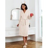 image:imageEkouaer Fleece Robes for Women with Hooded Warm Soft Cozy Long Plush Bathrobe SXXLBbeige