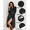 image:imageEkouaer Fleece Robes for Women with Hooded Warm Soft Cozy Long Plush Bathrobe SXXLBblack