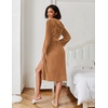 image:imageEkouaer Fleece Robes for Women with Hooded Warm Soft Cozy Long Plush Bathrobe SXXLBbrown
