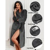 image:imageEkouaer Fleece Robes for Women with Hooded Warm Soft Cozy Long Plush Bathrobe SXXLBdark Gray